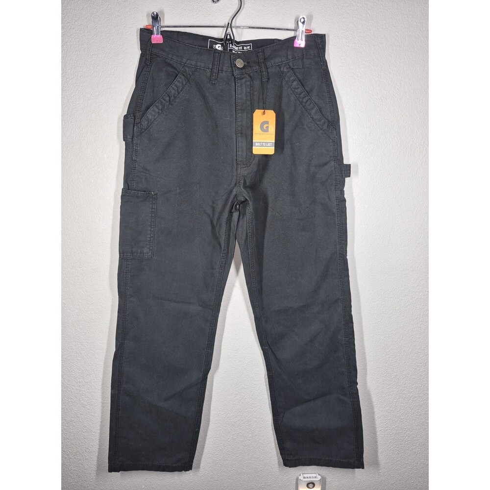 WGA Carpenter Work Pants Mens 32x32 Black Utility Straight Fit Flex Performance